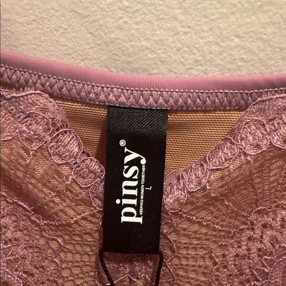 NWT Pinsy Lace Detail Lilac Bodysuit Large - Picture 5 of 8